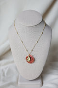 Flat seashell large charm necklace