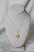Flat seashell large charm necklace